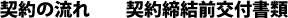 契約の流れ　　契約締結前交付書類